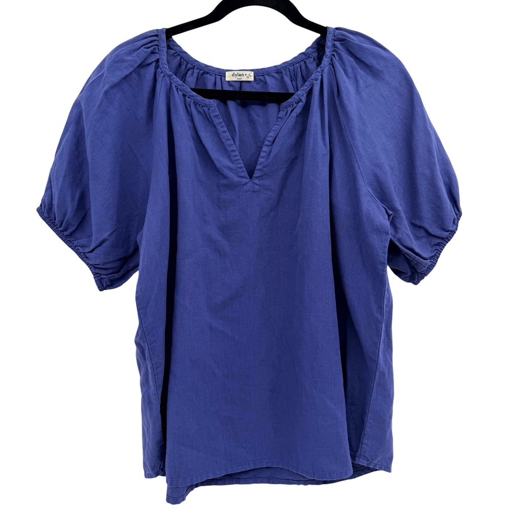 dylan Royal Blue Puff Sleeve Peasant Blouse